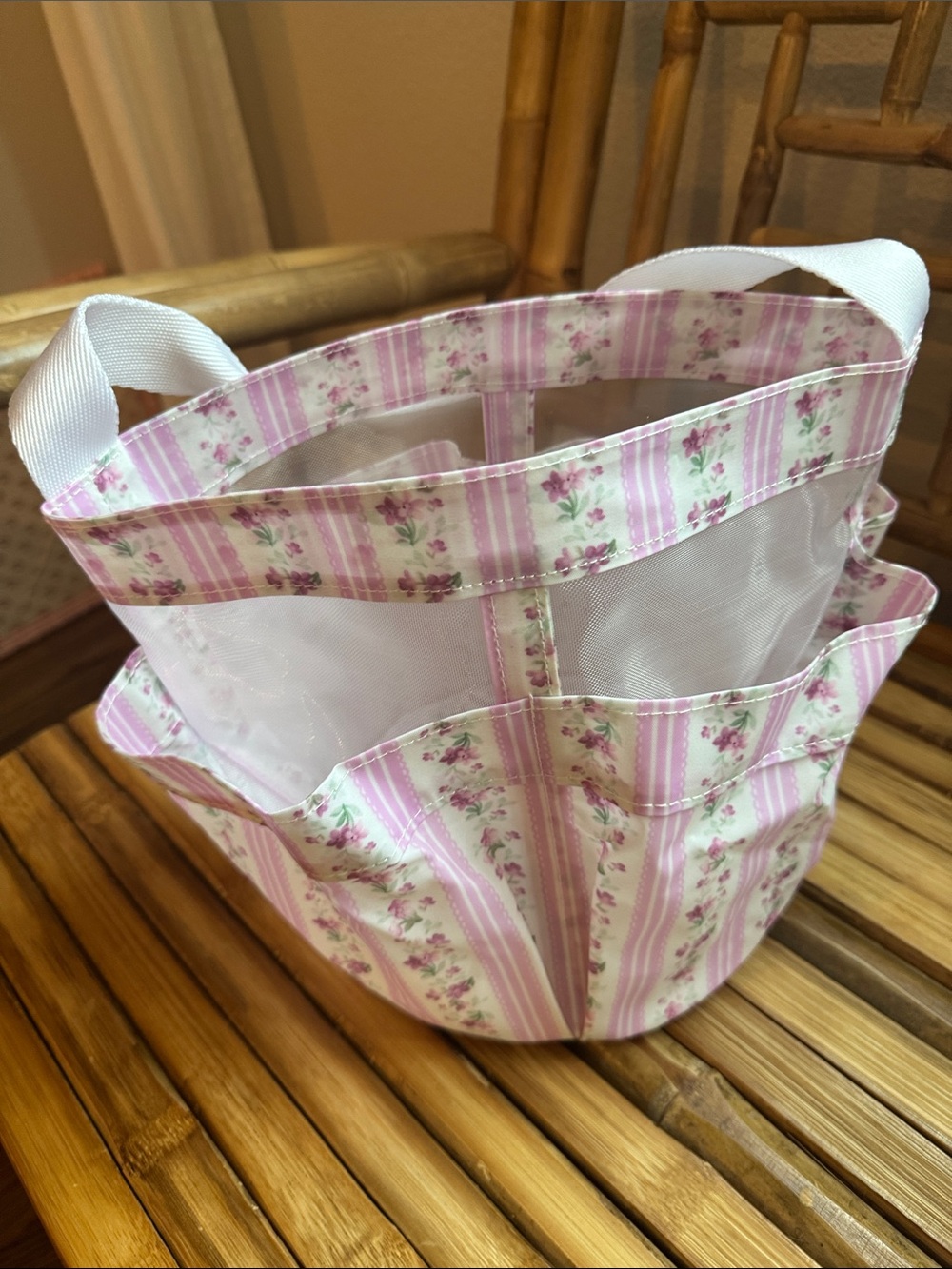 Pottery Barn Teen LoveShackFancy Pink Floral Tote Bag Shower Caddy College
